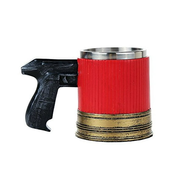 Novelty Pistol Handle with Shotgun Casing Coffee Mugs Gun Mugs Pistol