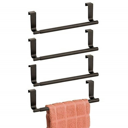 Mdesign Adjustable Expandable Kitchen Over Cabinet Towel Bar Rack