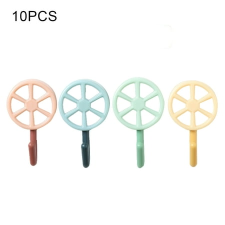 

WindC 10Pcs Hangers Cute Wall Mount ABS Strong Self Adhesive Lemon Shape Hooks for Bedroom Kitchen