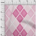 thumbnail image 2 of oneOone Polyester Spandex Pink Fabric Argyle Diy Clothing Quilting Fabric Print Fabric By Yard 56 Inch Wide, 2 of 4