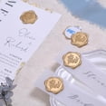 thumbnail image 4 of UNIQOOO Pegatinas de Sello de Cera – Pegatinas de Sello de Sobre de Invitación de Boda, Pegatinas Autoadhesivas de Oro Metálico Prosecco, Perfectas para Invitaciones, Navidad, Envoltura de Regalos (Eu, 4 of 4