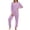 Purple, variant on Crew Neck Lounge Sets for Women Zaewscy Women's Solid Color Set Women's Round Neck Long Sleeved Upper Loose And Comfortable Two-piece Casual Sportswear Set Green M