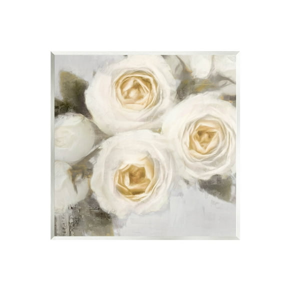 Three White Roses Trio Blossoms Botanical & Floral Graphic Art Unframed Art Print Wall Art