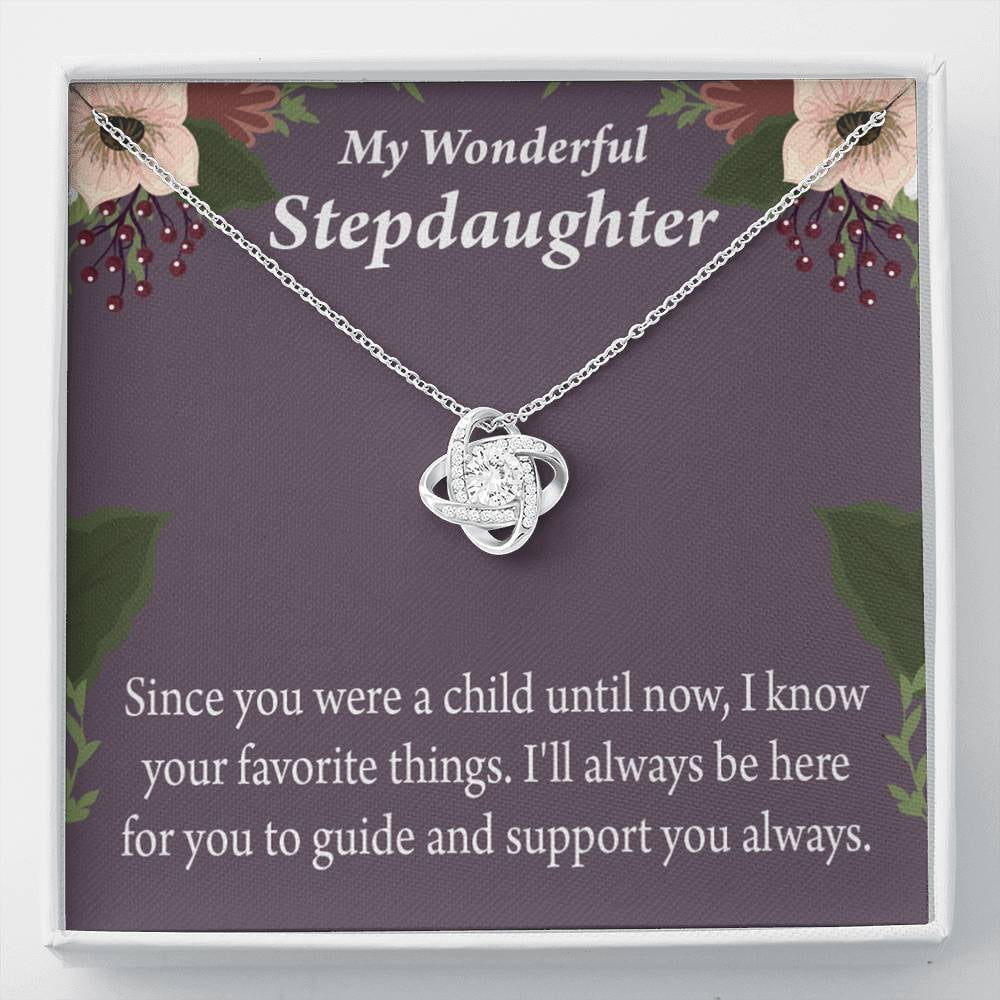 I Will Always be here for you To My Daughter Love knot Necklace