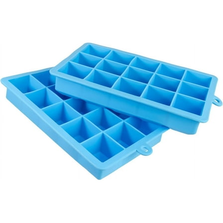 Home Silicone Ice Cube Tray 15 Square Food Grade Ice Cube Moulds - Pack of 2