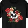 thumbnail image 2 of Natural World Skull And Roses Men's Black T-Shirt-XXL, 2 of 4