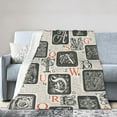 thumbnail image 1 of DouZhe Ultra-Soft Micro Fleece Lightweight Flannel Bed Blanket, Gothic Style Alphabet Letters Print Cozy Warm Throw Blankets, 60"x50", 1 of 6