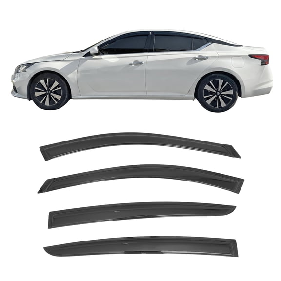 Ikon Motorsports Window Visors Compatible With 2019-2026 Nissan Altima, Somke Acrylic Sun Rain Guard Deflector 4PCS