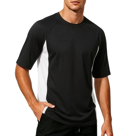 Mens T-Shirts Moisture-Wicking Quick Dry Crew Neck Short Sleeve Athletic Sports Tee Fathers Day Gift M-5XL