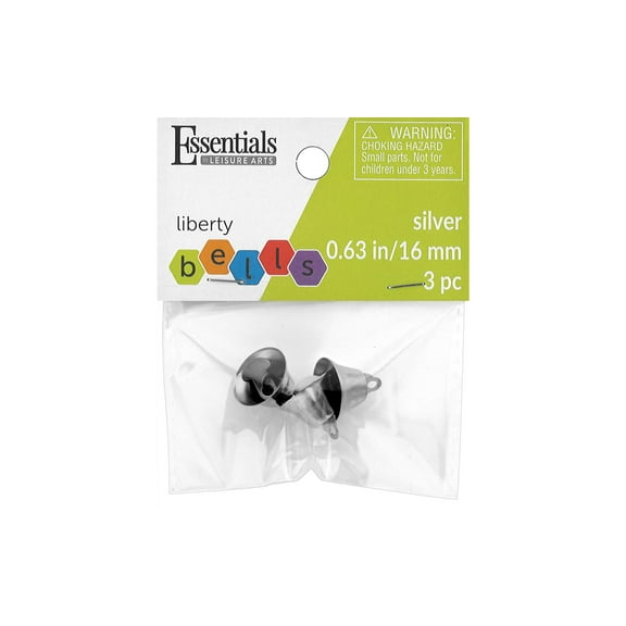 Essentials by Leisure Arts  Liberty Bells 16mm Silver 3pc