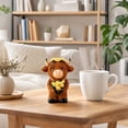 thumbnail image 6 of Resin Statues,Cute Highland Cow Figurine with Yellow Floral Decoration for Kitchen Livingroom Countertop Fall Decor, 6 of 7