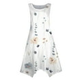 thumbnail image 4 of YDKZYMD Summer Casual Dresses for Women Floral Flowers Wedding Maxi Beach Boho Tank Dresses Hem Sundress Petite Sleeveless Midi Dress with Pockets White S, 4 of 5