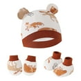 thumbnail image 5 of GYRATEDREAM Newborn Baby Girls Hats Mittens Socks Set Hospital Hat Beanie Infant Bow Hats Baby Cotton Gloves No Scratch Mittens, 5 of 6