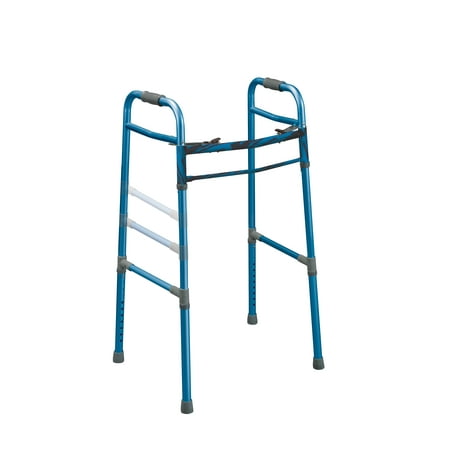 Deluxe Designer Two Button Folding Universal Walker-Color:Blue