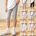 thumbnail image 6 of JFOPQVSM 3 Pack Cotton Cropped Leggings for Girls 3/4 Pants Basic Girls Capri Leggings (3-12Y), 6 of 7