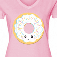 thumbnail image 4 of Inktastic White Donut Women's V-Neck T-Shirt, 4 of 5