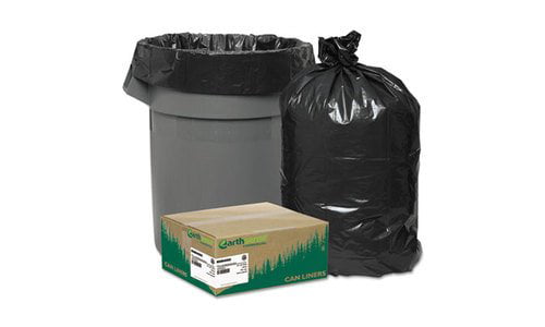 Earthsense Recycled Can Liners 31-33gal 1.65mil 33 x 39 Black 100/Carton RNW4060 