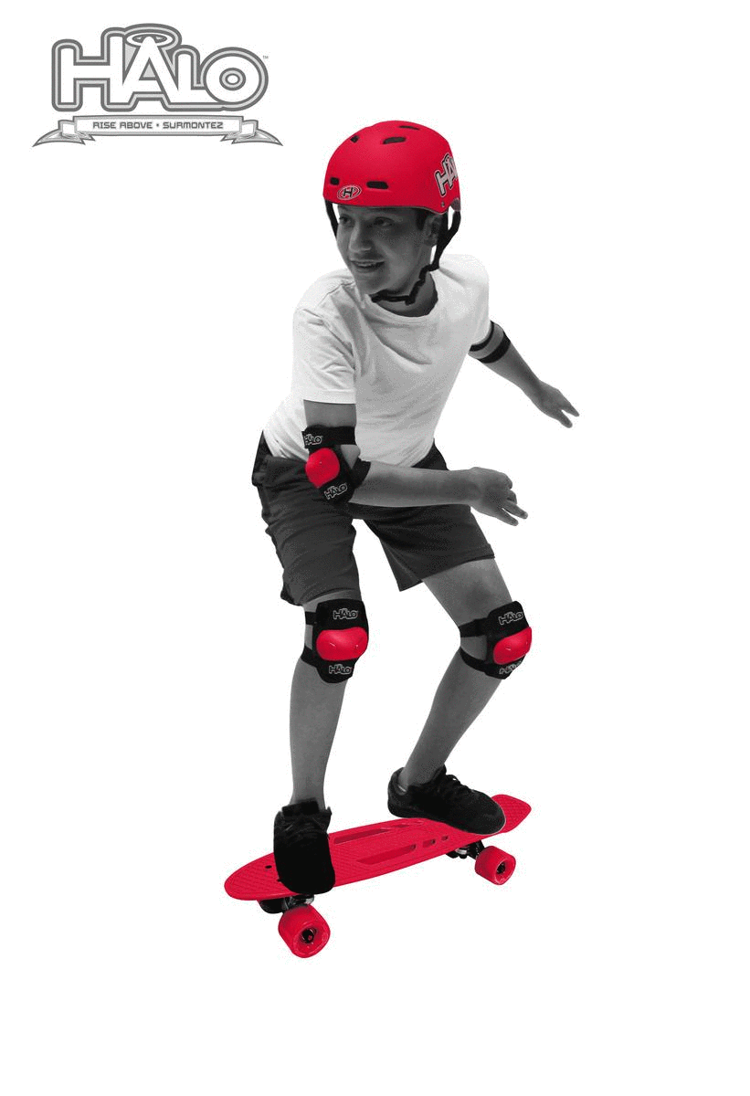 HALO 6Piece Skateboard Combo Set Red