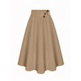 thumbnail image 6 of Women's Skirt, Button Decor Flared Midi Skirt, Fitted Asymmetric Button Front Bottoms for Commute and Daily Wear, 6 of 6