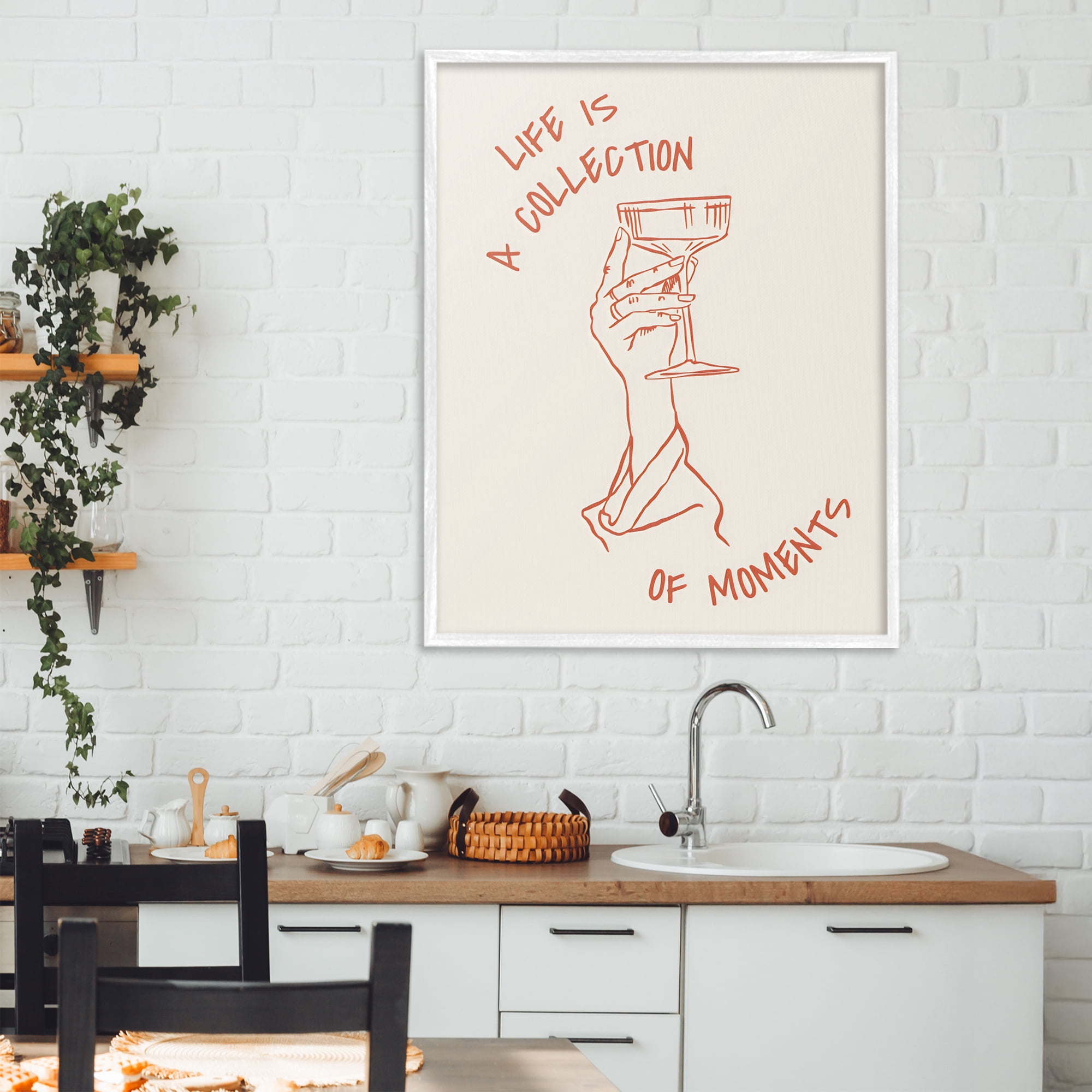 Stupell Industries Life Is A Collection of Moments Toast White Framed Giclee Art, design by The Prints Vibe