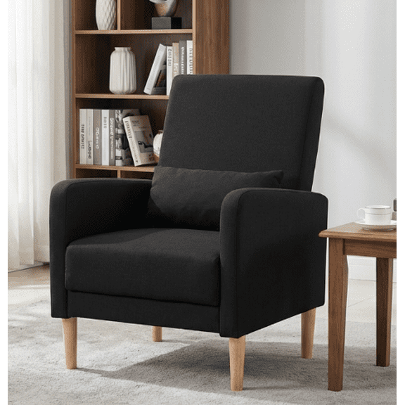 BSHTI 26.5” Modern design Style Accent Chair. Easy to Assemble Accent Chair with Storage Side Pocket and Solid Wood Frame for Livingroom