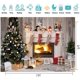 thumbnail image 3 of Fondo de chimenea navideña personalizado de 2,1 x 1,5 m, fotografía navideña para fondo, pared de madera vintage, árbol de Navidad, regalo, fiesta, decoración de fiesta navideña, pancarta D585, 3 of 7