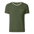 thumbnail image 5 of Pafei Tyugd Pocket Tee Shirts for Men Big And Tall Short Sleeve Shirts Lightweight Breathable Casual Crewneck Summer Basic Tees Army Green 3XL, 5 of 8