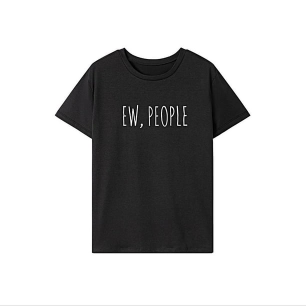 Camiseta de Mujer con Cuello Redondo, Tops de Verano, Top de Manga Corta para Regalo de Oficina para Mujer L