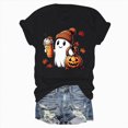 thumbnail image 5 of TOWED22 Halloween Shirt for Women Funny Ghost Costume Tshirts Halloween Short Sleeve Graphic Tee Tops(Black,3XL), 5 of 6