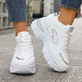 thumbnail image 3 of Mepaouo Chunky Sneakers for Women Fashion Platform White Casual Dad Shoes Wedge Walking Sport Sneaker, 3 of 7