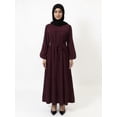 thumbnail image 2 of Women’s Modest Pleated Maxi Dress, Long Sleeve, Removable Belt, 2 of 2