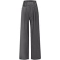 thumbnail image 5 of Women's Wide Leg Pants with Pockets Loose Solid Color Sweatpants Pleated Waist Design Stretchy Comfy Casual Lounge Pants, 5 of 5