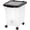 Clear/Black, variant on IRIS USA 25 Lbs / 32.5 Qt WeatherPro Airtight Pet Food Storage Container with Removable Casters, for Dog Cat Bird and Other Pet Food Storage Bin, Keep Fresh, Translucent Body, Clear/Black