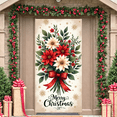 thumbnail image 4 of Festive Floral Happy Christmas Decorative Banner Holiday Bouquet for Festive Decoration Christmas Events Party, 4 of 9