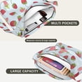 thumbnail image 3 of Canvas Aesthetic Tote Bag for Women Office Workers Cute Fashion Tote Bags with Zipper Tote Reusable Bags,Strawberry Fruit Women's Retro Large Size Canvas Shoulder Bag Hobo Crossbody Handbag Casual Tot, 3 of 5