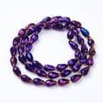 thumbnail image 2 of Electroplate Glass Beads Strands Faceted teardrop Purple Plated 15x10mm Hole: 1mm about 50pcs/strand 27.1 inch, 2 of 3