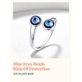 thumbnail image 4 of Anillo azul contra el mal de ojo Silvora Anillos de plata de ley para mujeres y niñas amuleto abierto apilable joyería protectora Regalo de cumpleaños y Navidad, 4 of 8