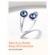 thumbnail image 4 of Anillo azul contra el mal de ojo Silvora Anillos de plata de ley para mujeres y niñas amuleto abierto apilable joyería protectora Regalo de cumpleaños y Navidad, 4 of 8
