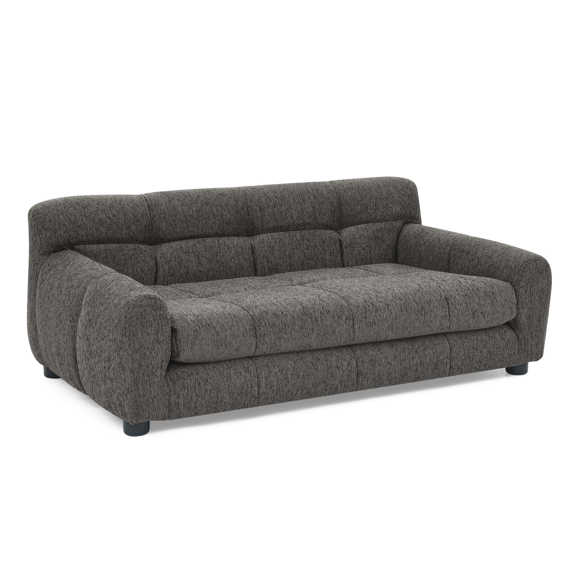 Dark Gray Linen Dog Sofa with Backrest - 38.00 in Length Pet Furniture for Medium and Large Dogs, Modern Rectangular Design with Armrests