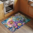 thumbnail image 2 of Spring Flowers Front Door Rugs 2x3 ft Bright Watercolor Pink Blue Purple Floral Leaf Dragonfly Small Rug for Entryway Non Slip Washable Bathroom Door Mat Absorbent Floor Mat for Indoor Entrance, 2 of 9