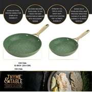 Thyme & Table 12-Piece Non-Stick Supreme Cookware Set, Pots and Pans Set - Olive