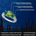 thumbnail image 2 of Gem Stone King 2.12 Cttw Green Peridot and Green Created Emerald Filigree Style 3 Stone Ring for Women | 925 Silver | Oval 8X6MM and 6X4MM | Wedding Engagement Anniversary Ring for Women | Size 8, 2 of 6