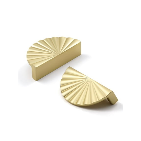 DIY. STORE 2 Pcs Gold Cabinet Pulls 3" Hole Center, Cup Flat Vintage Drawer Pulls for Cabinet, Drawers, Cupboard, Dresser(with Installation Screws)