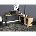 thumbnail image 2 of FM Furniture Cusco 150 L-Shaped Modern Wood Office Desk in Light Oak/Black, 2 of 7