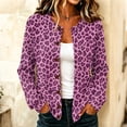 thumbnail image 2 of KLHDSF Women's Leopard Print Knit Cardigan Button Down Long Sleeve Crew Neck Slim Fit Fall Streetwear Casual Jacket for Women Pink XXXL, 2 of 8