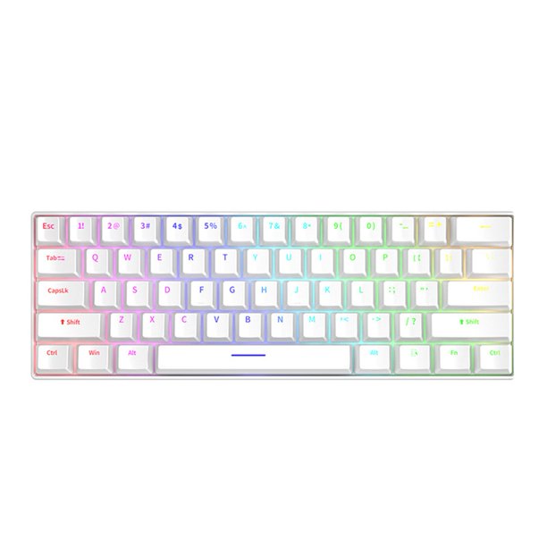 Teclado Mecánico de 61 Teclas, Teclado Intercambiable en Caliente, Luz Mixta, Accesorios de Oficina, Teclado para Juegos, Eje y Rojo