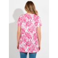 thumbnail image 3 of Woman Within Plus Size Perfect Printed Short-Sleeve Shirred V-Neck Tunic, 3 of 6
