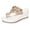 Gold, variant on Glitter Rhinestones Pearl Wedge Dressy Flip Flops for Women Vintage Indian Metallic Gemstones Platform Chunky High Heeled Slip on Slides Sandals Beach Summer Bride Wedding Red Size 9.5