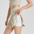 thumbnail image 4 of PMVFHDE Women High Waist 2 In 1 Mini Skirts For Women Running Tennis Skort With Shorts Yoga Fitness Badminton Sports Skirt White,XL, 4 of 5