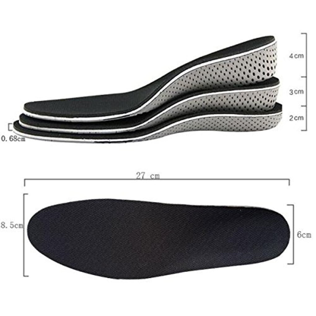 Unisex Shoe Lift Height Increase Heel Insoles Cushion Insert Taller Shoes Pad 